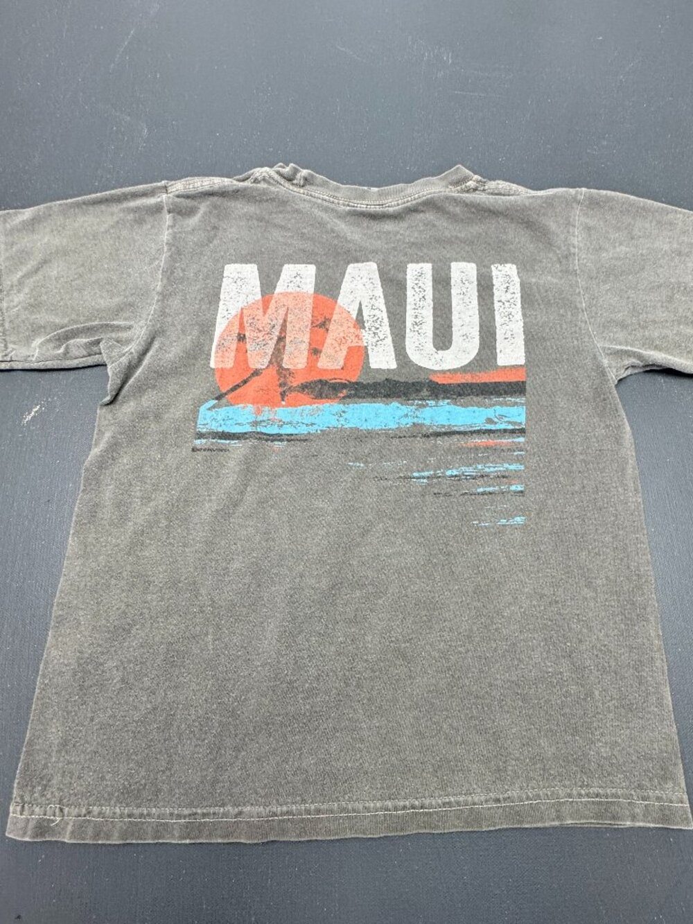 Crazy Shirts Maui Hawaii Womens Size Medium Gray Tropical Graphic T Shirt Casual